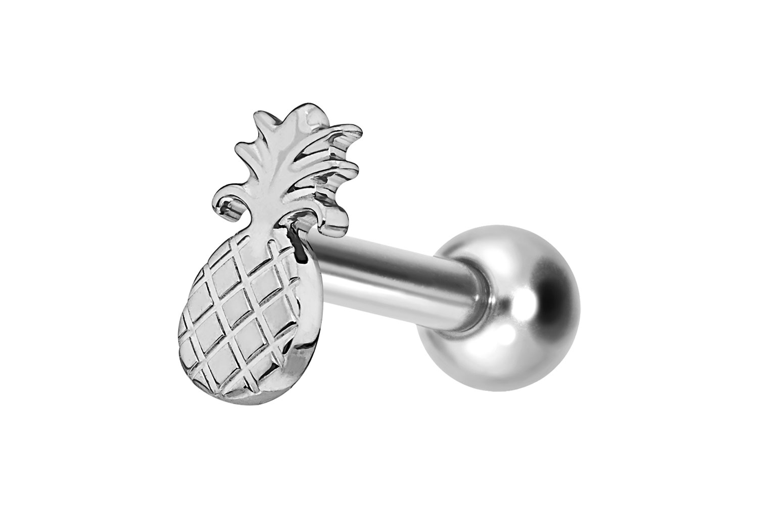 Titan Ohrpiercing mit Innengewinde ANANAS